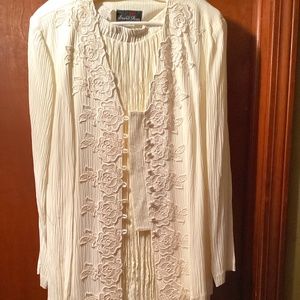 White dress David Rose two piece skirt and jacket size 16